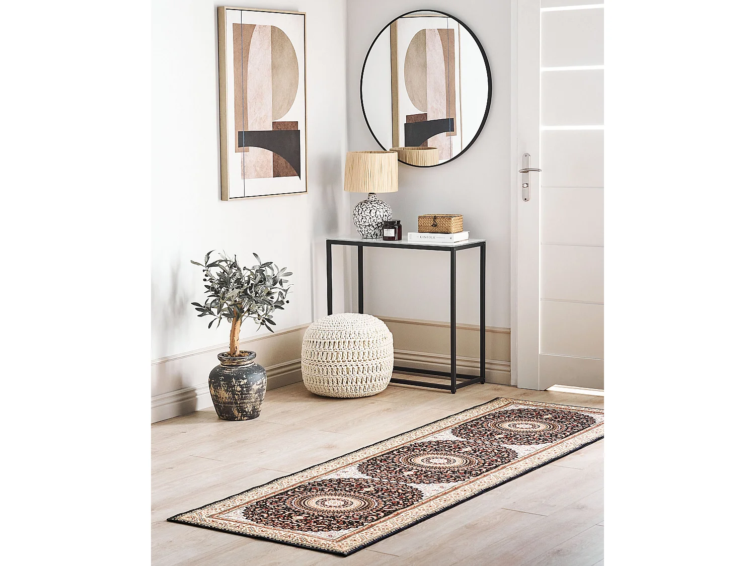 Teppich mehrfarbig 80 x 240 cm orientalisches Muster Kurzflor CIVRIL