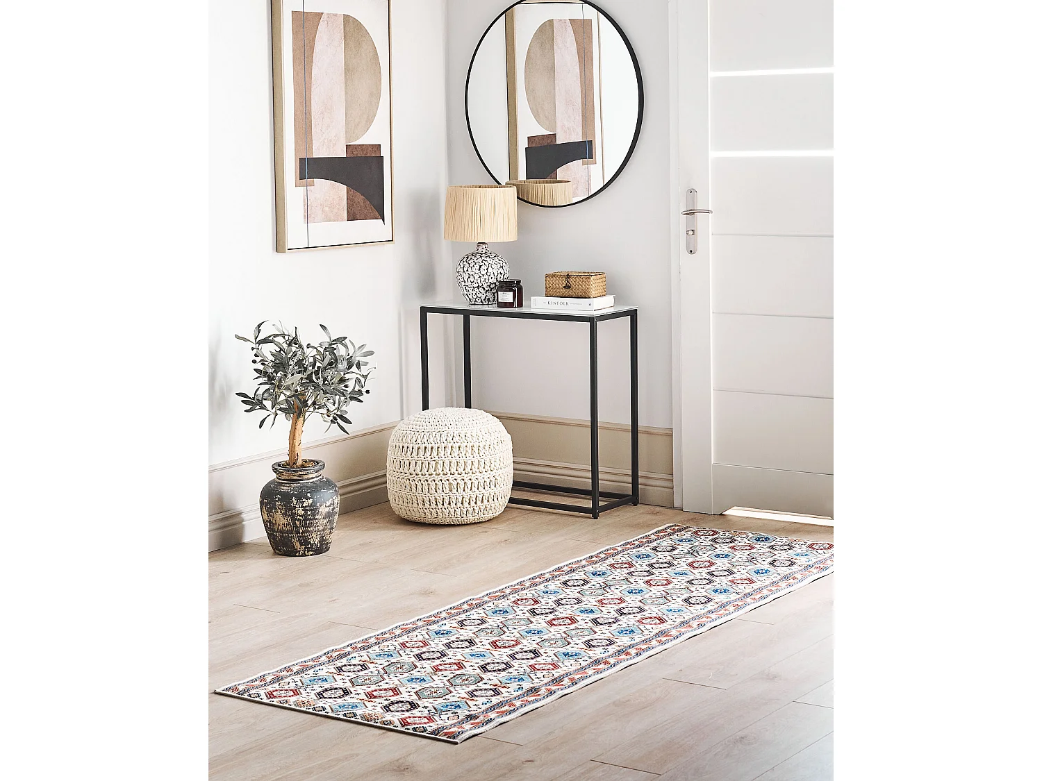 Vloerkleed polyester meerkleurig 80 x 240 cm HACILAR