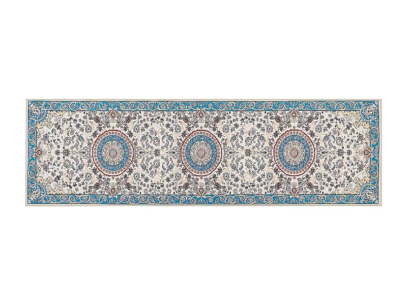 Dywan 60 x 200 cm beżowo-niebieski GORDES