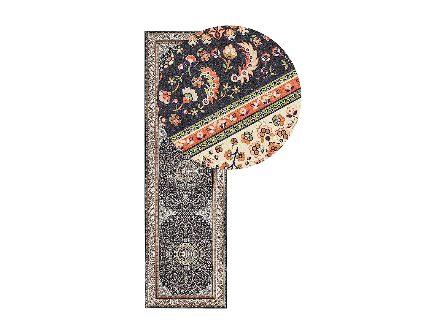 Tapete em tecido multicolor 60 x 200 cm CIVRIL