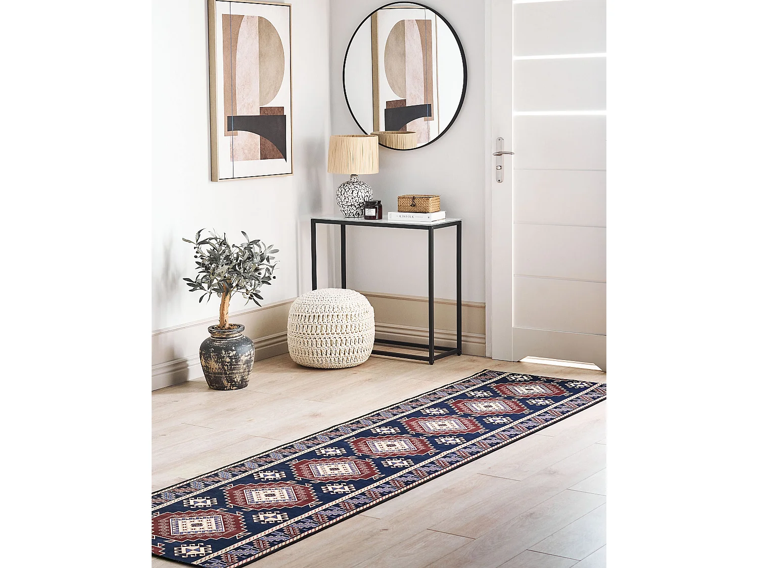 Tapis KANGAL Bleu foncé 80 x 300 cm