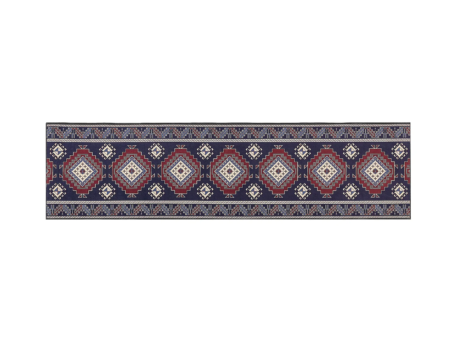 Tappeto rosso e blu 80 x 300 cm KANGAL