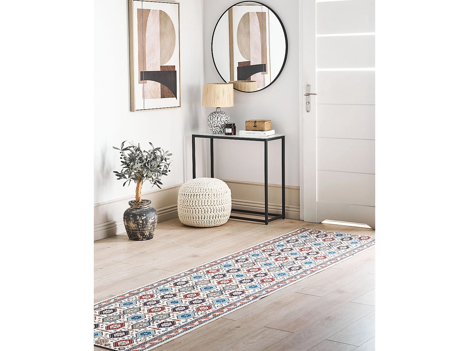 Vloerkleed polyester meerkleurig 80 x 300 cm HACILAR