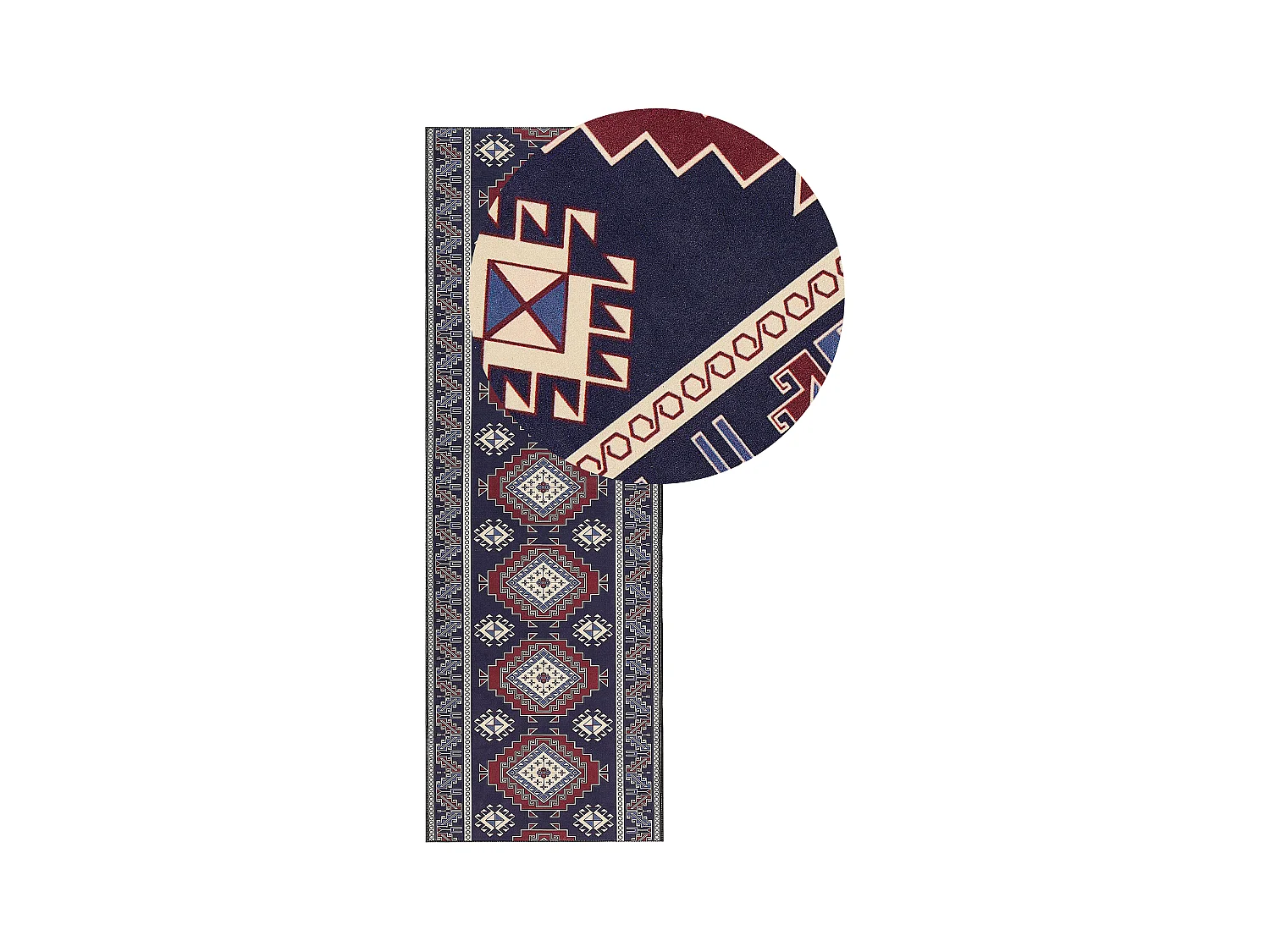 Tapis KANGAL Bleu foncé 80 x 240 cm