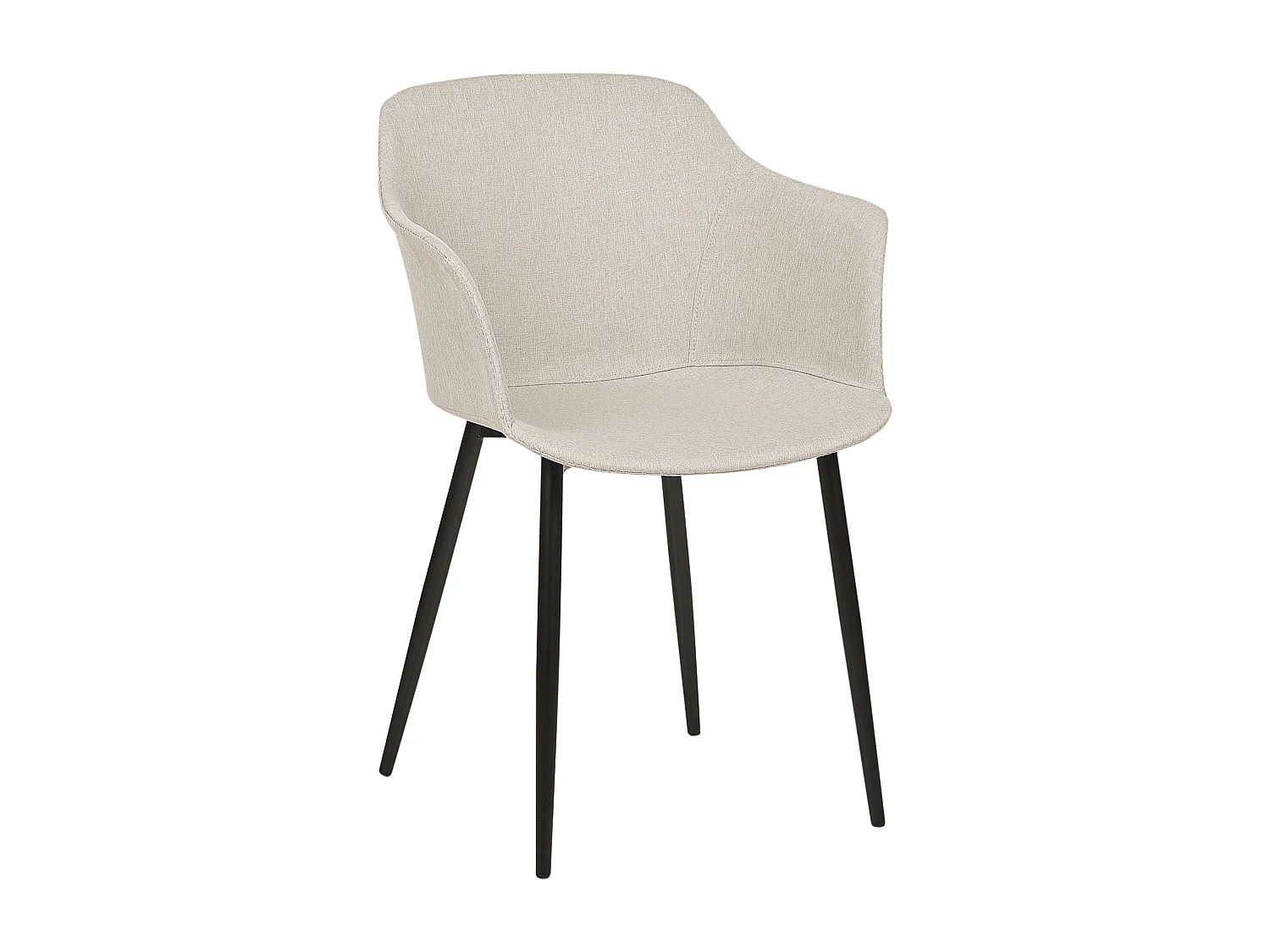Esszimmerstuhl 2er Set Stoffbezug beige Metallbeine schwarz Retro-Stil Elim