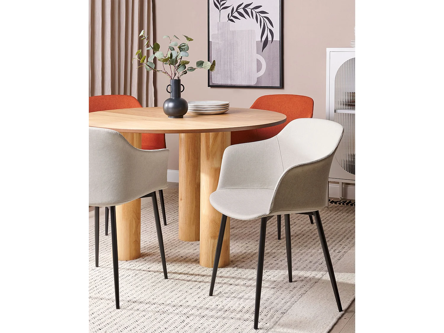 Lot de 2 chaises de salle à manger ELIM Beige clair