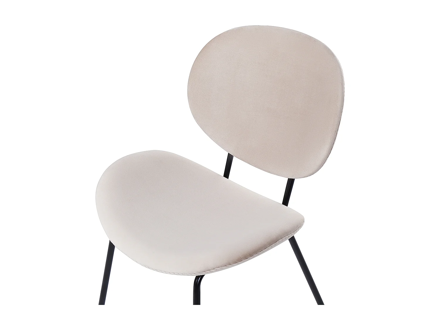 Conjunto de 2 sillas de comedor LUANA Terciopelo Beige claro