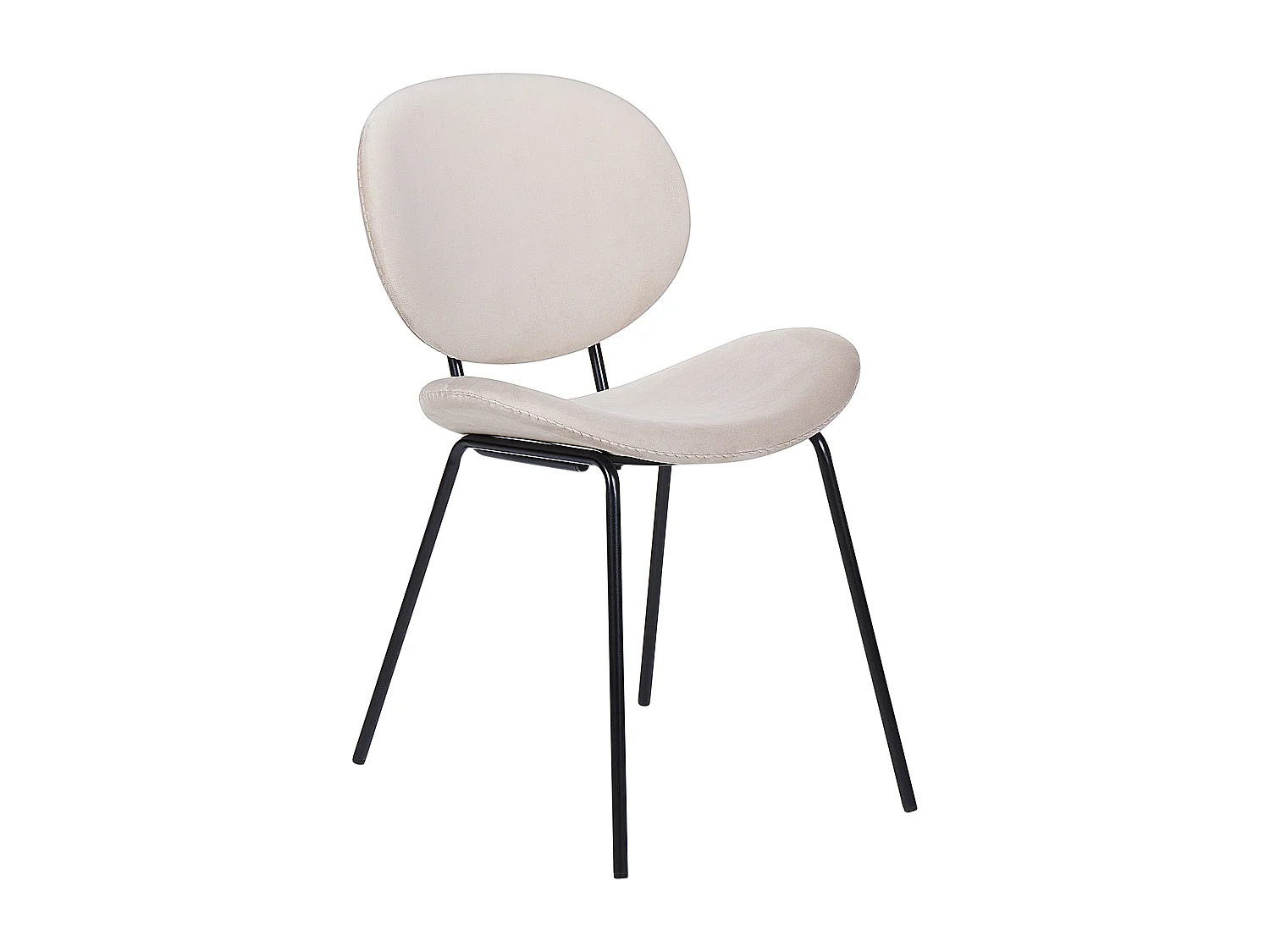 Set van 2 eetkamerstoelen LUANA Fluweel Lichtbeige