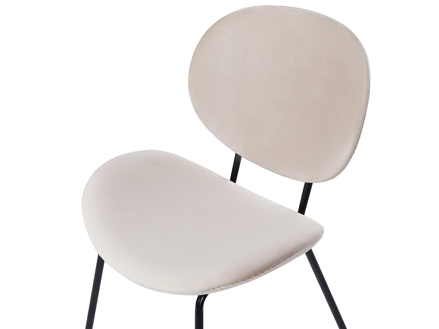 Lot de 2 chaises de salle à manger LUANA Velours Beige clair