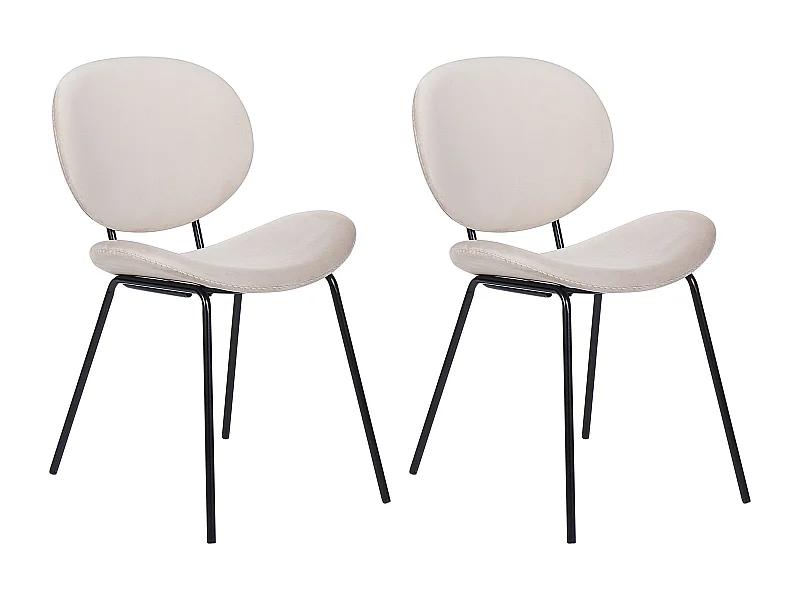Set di 2 sedie da pranzo LUANA Velluto Beige chiaro