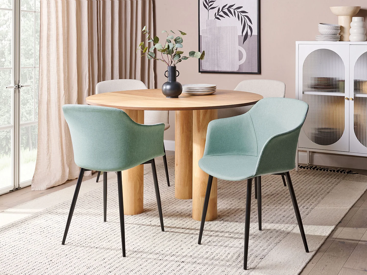 Lot de 2 chaises de salle à manger ELIM Vert menthe