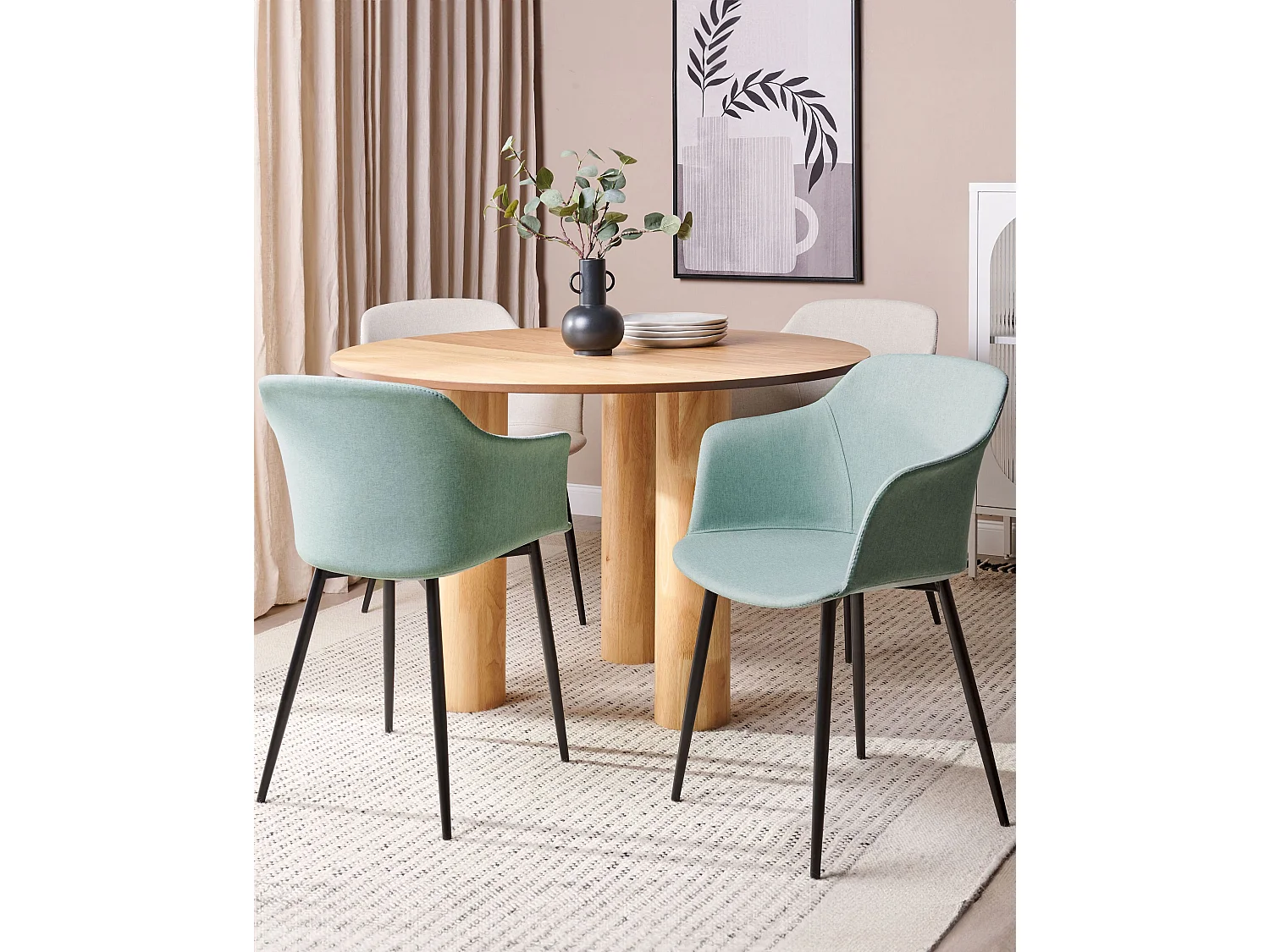 Lot de 2 chaises de salle à manger ELIM Vert menthe