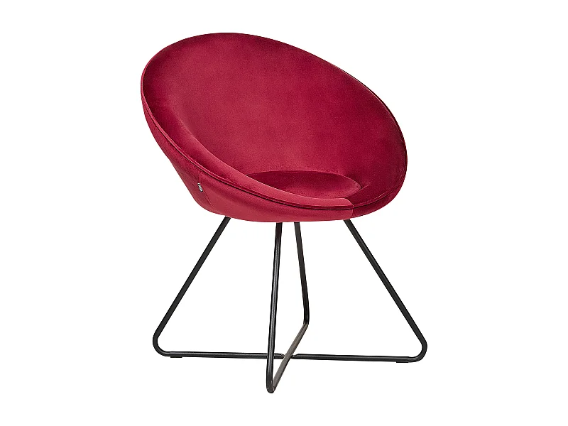 Chaise de salle à manger FLOBY II Velours Rouge