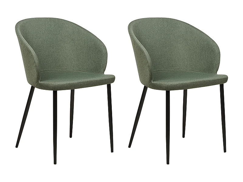 Lot de 2 chaises de salle à manger MASON Vert foncé