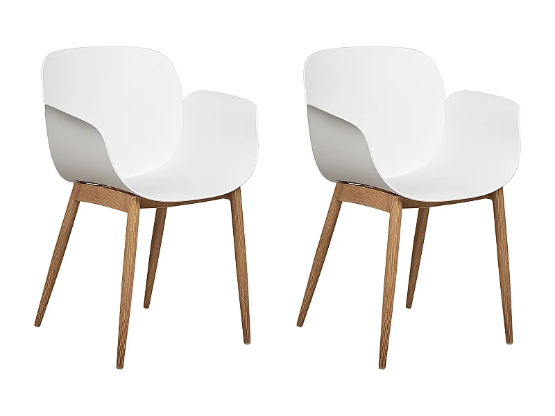 Set van 2 eetkamerstoelen ABILENE Wit