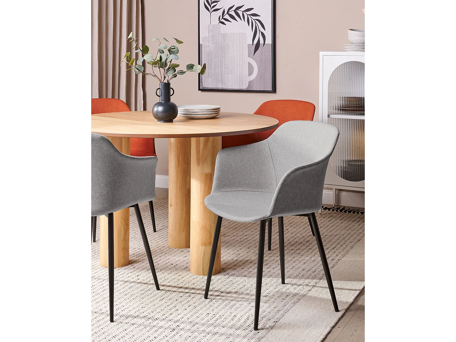 Lot de 2 chaises de salle à manger ELIM Gris clair