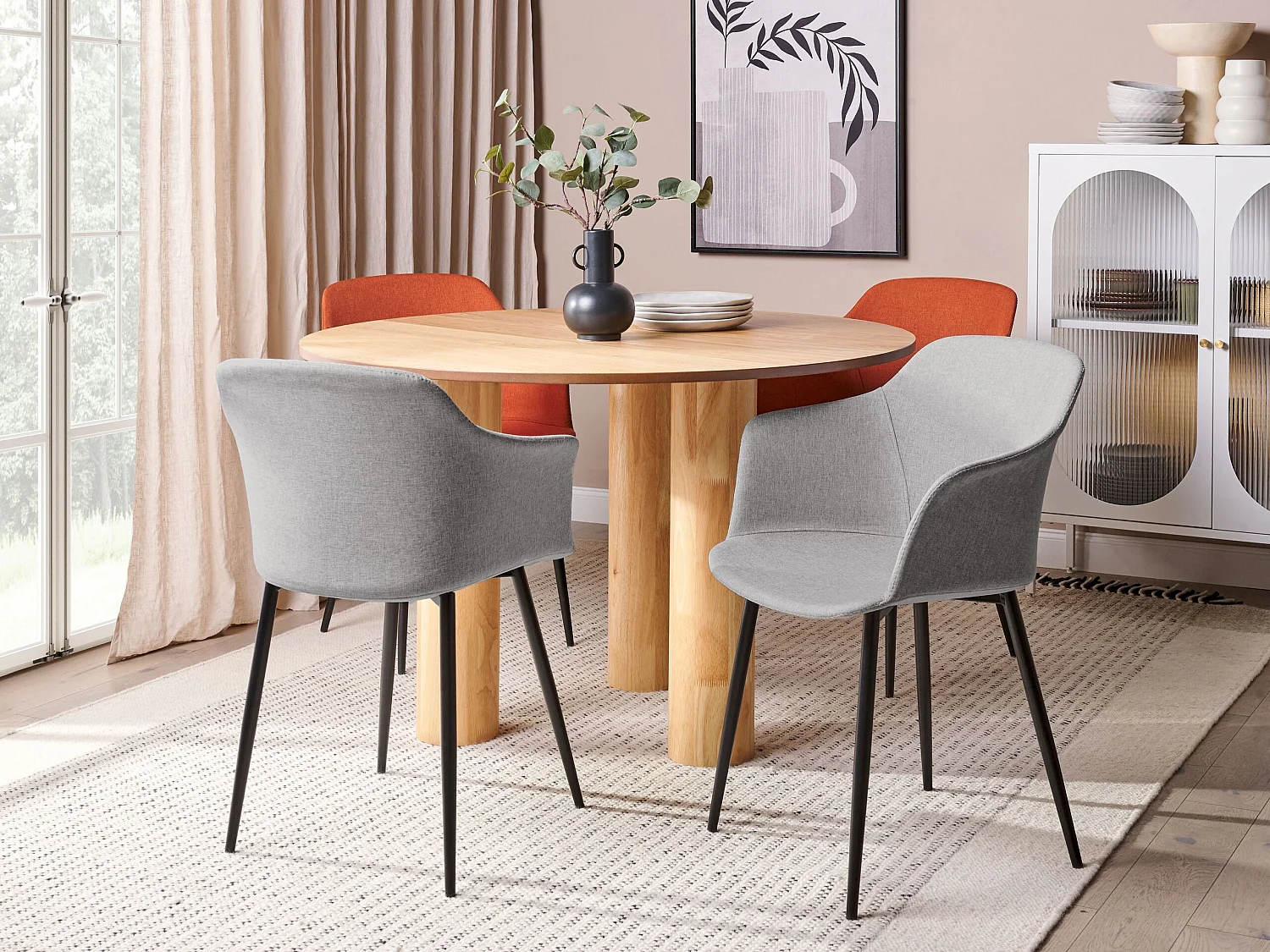 Lot de 2 chaises de salle à manger ELIM Gris clair