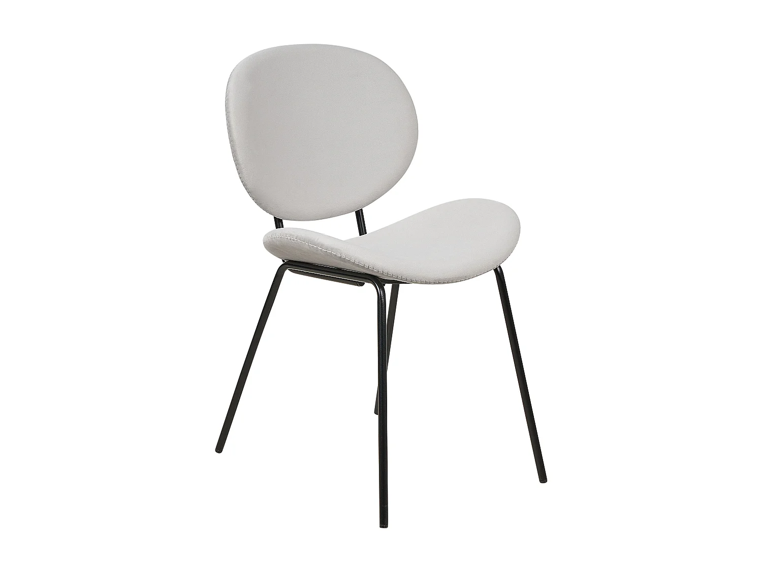 Lot de 2 chaises de salle à manger LUANA Velours Gris clair