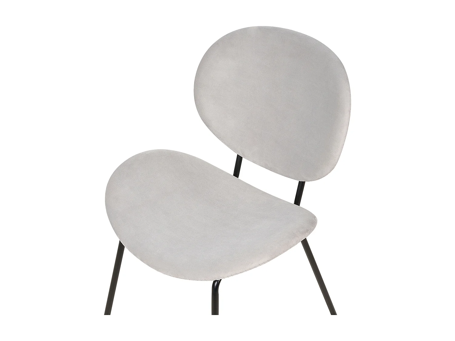 Lot de 2 chaises de salle à manger LUANA Velours Gris clair