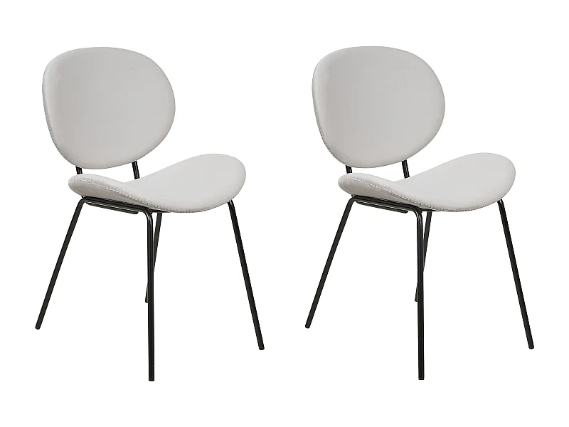 Lot de 2 chaises de salle à manger LUANA Velours Gris clair
