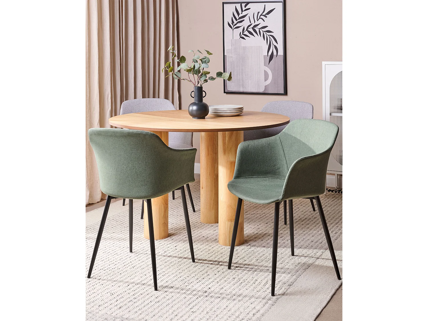 Zestaw 2 krzeseł do jadalni ELIM Ciemnozielony