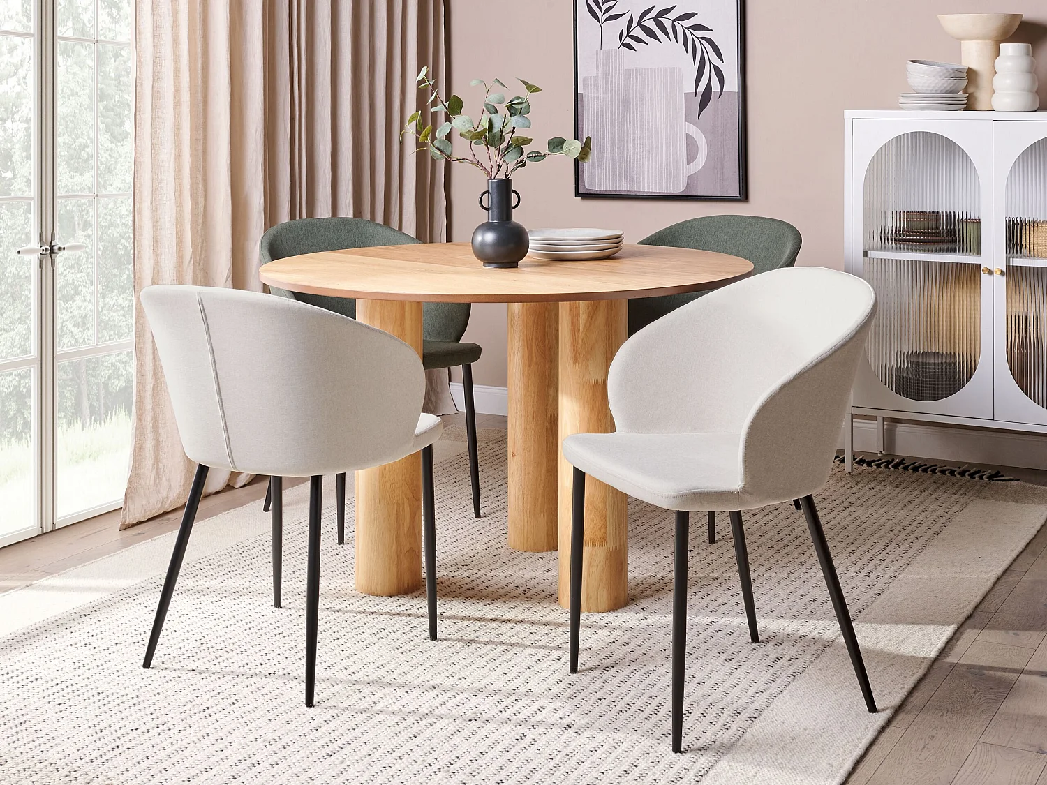 Lot de 2 chaises de salle à manger MASON Beige clair