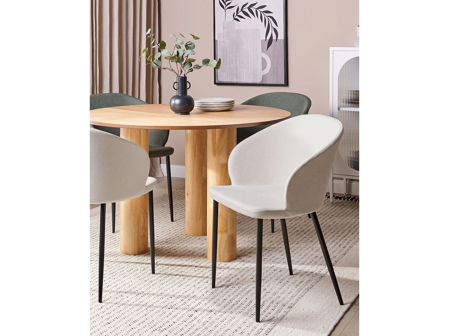 Lot de 2 chaises de salle à manger MASON Beige clair