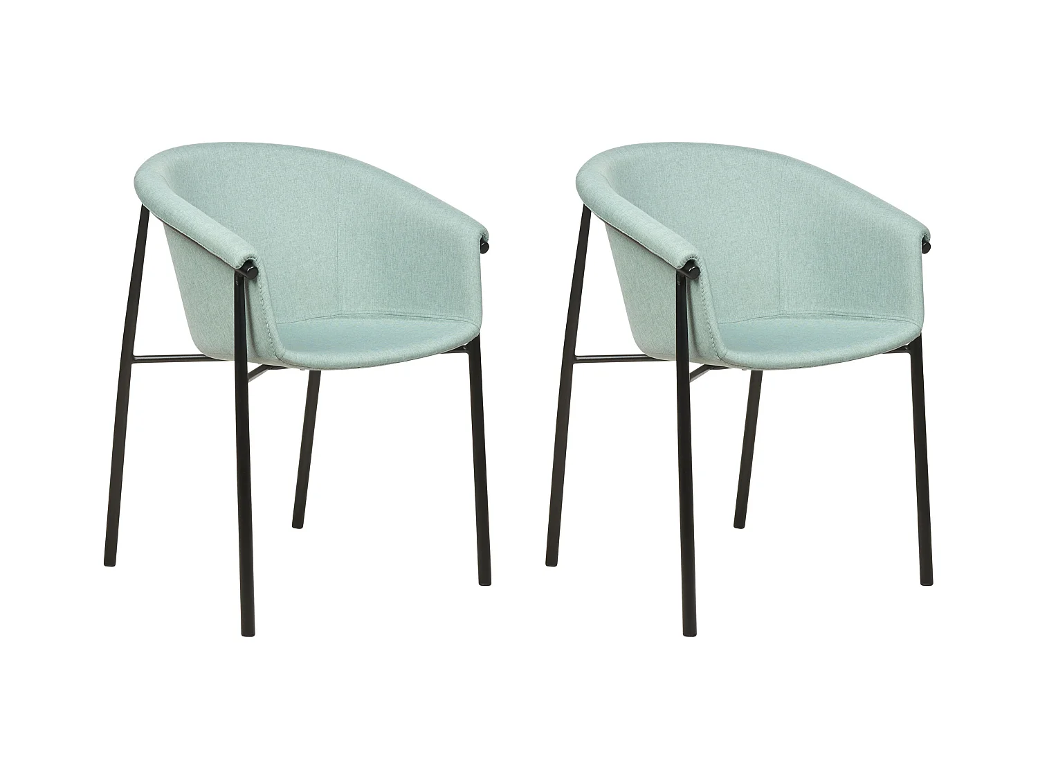 Lot de 2 chaises de salle à manger AMES Vert menthe