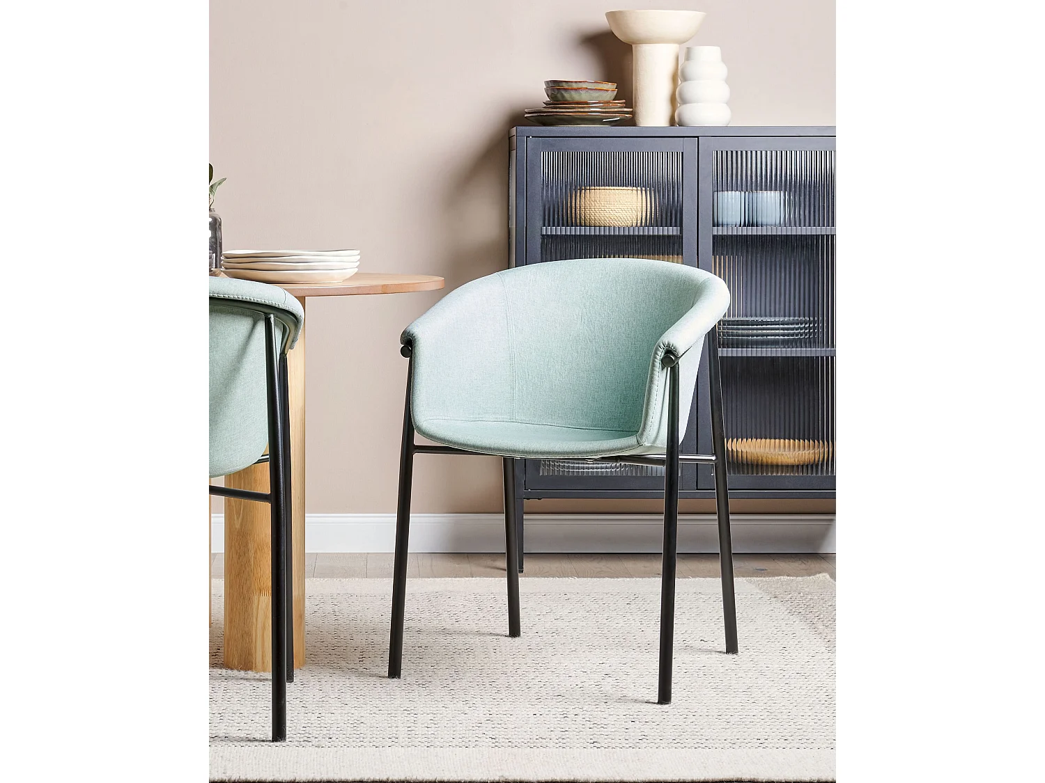 Lot de 2 chaises de salle à manger AMES Vert menthe