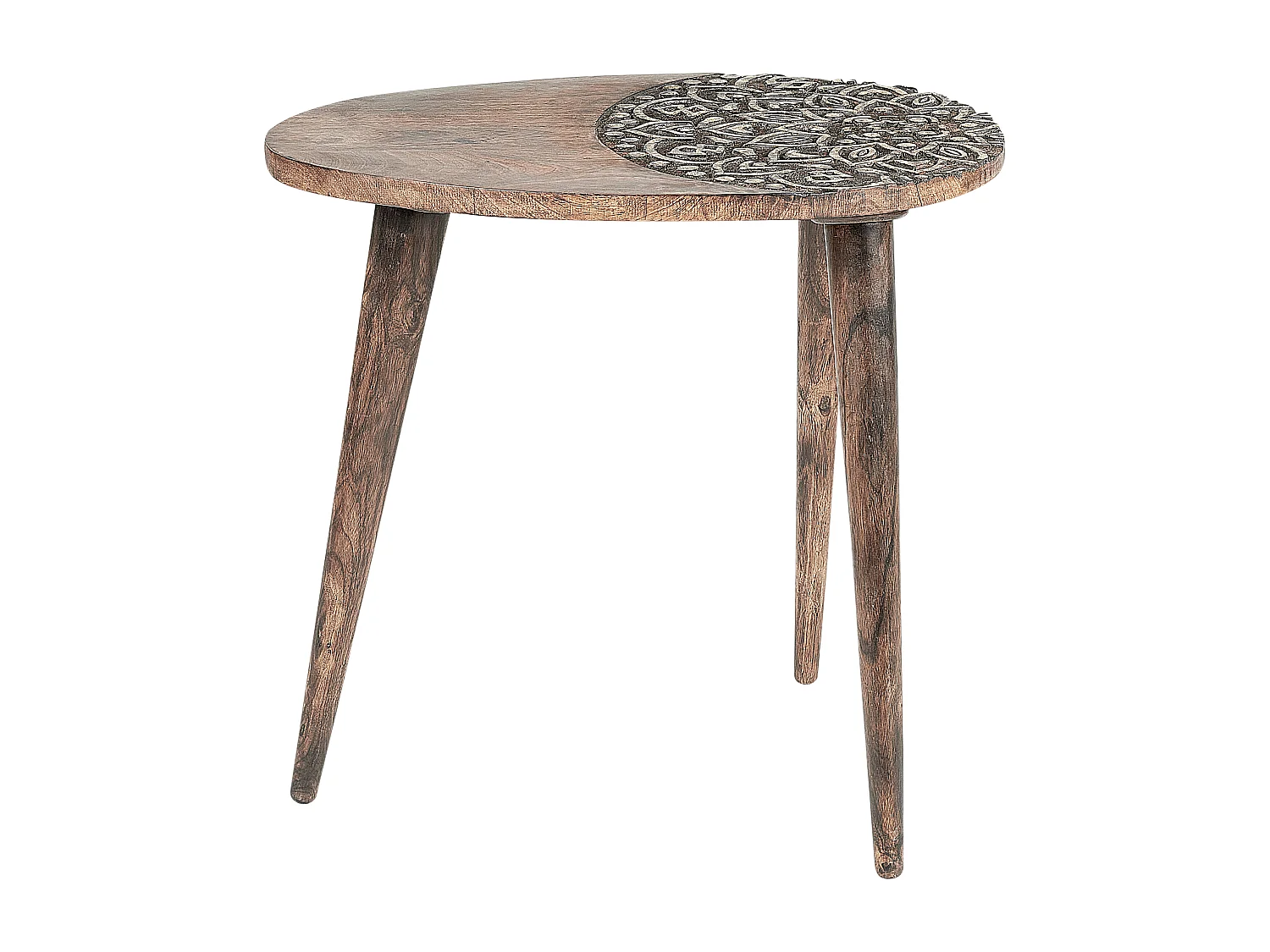 Lot de 2 tables d'appoint KHETUA Bois de manguier Marron