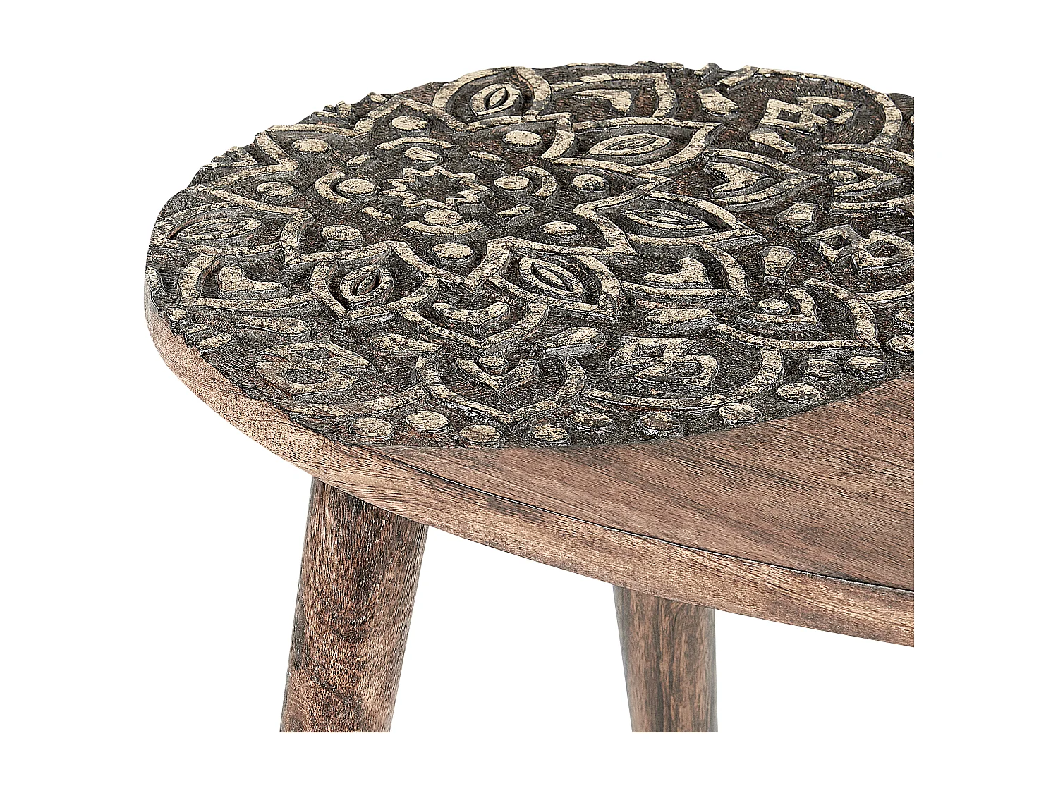 Lot de 2 tables d'appoint KHETUA Bois de manguier Marron