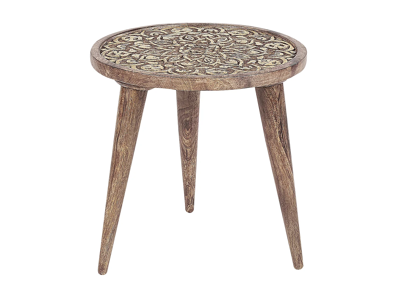 Lot de 2 tables d'appoint RANJA Bois de manguier Marron foncé