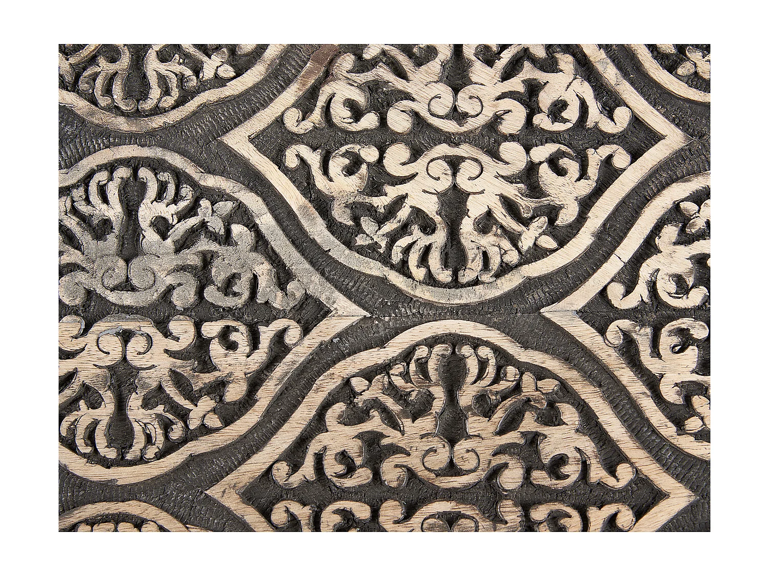 Lot de 2 tables d'appoint SHARMA Bois de manguier Marron/noir