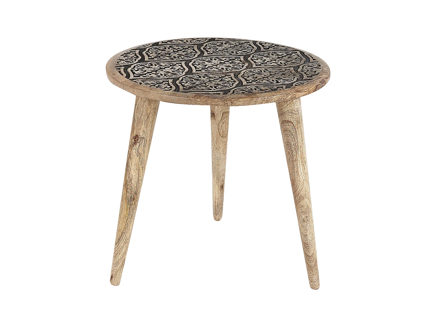 Set van 2 bijzettafels SHARMA Mangohout Bruin/zwart