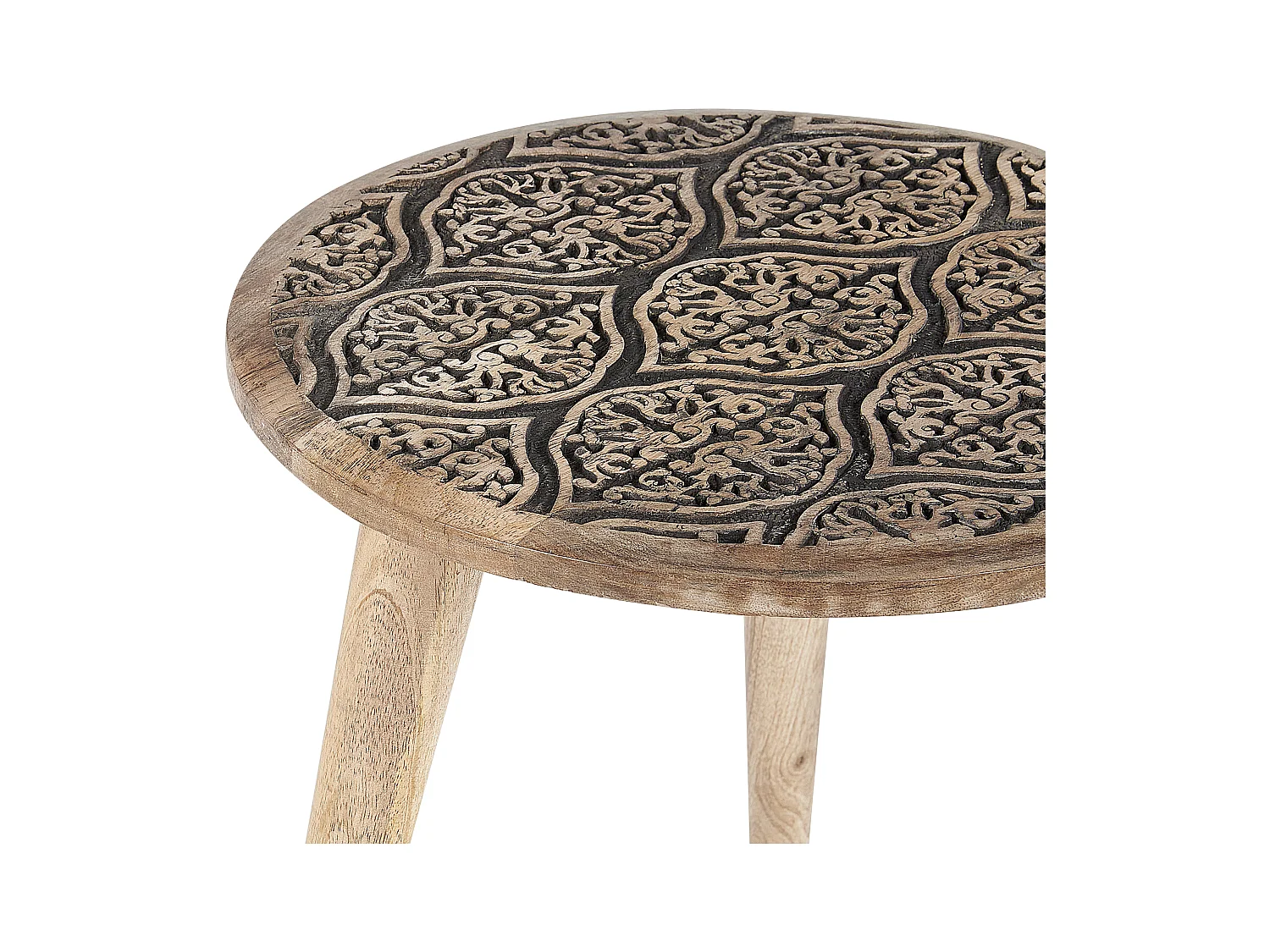 Set van 2 bijzettafels SHARMA Mangohout Bruin/zwart