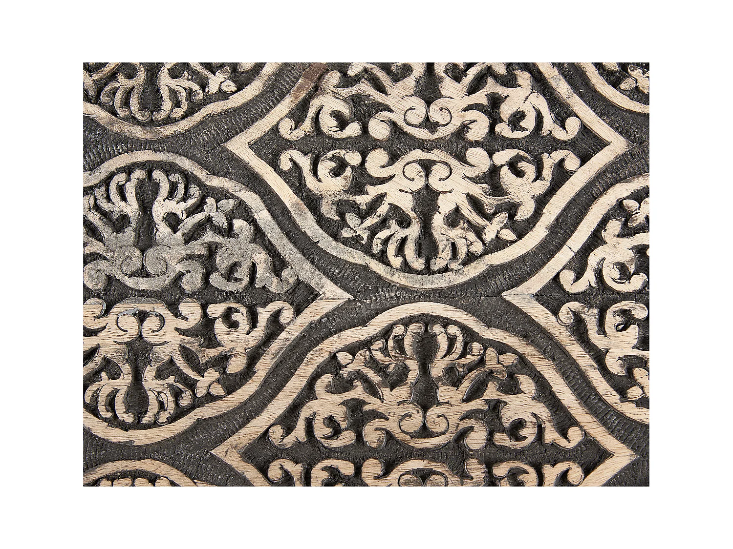 Set van 2 bijzettafels SHARMA Mangohout Bruin/zwart