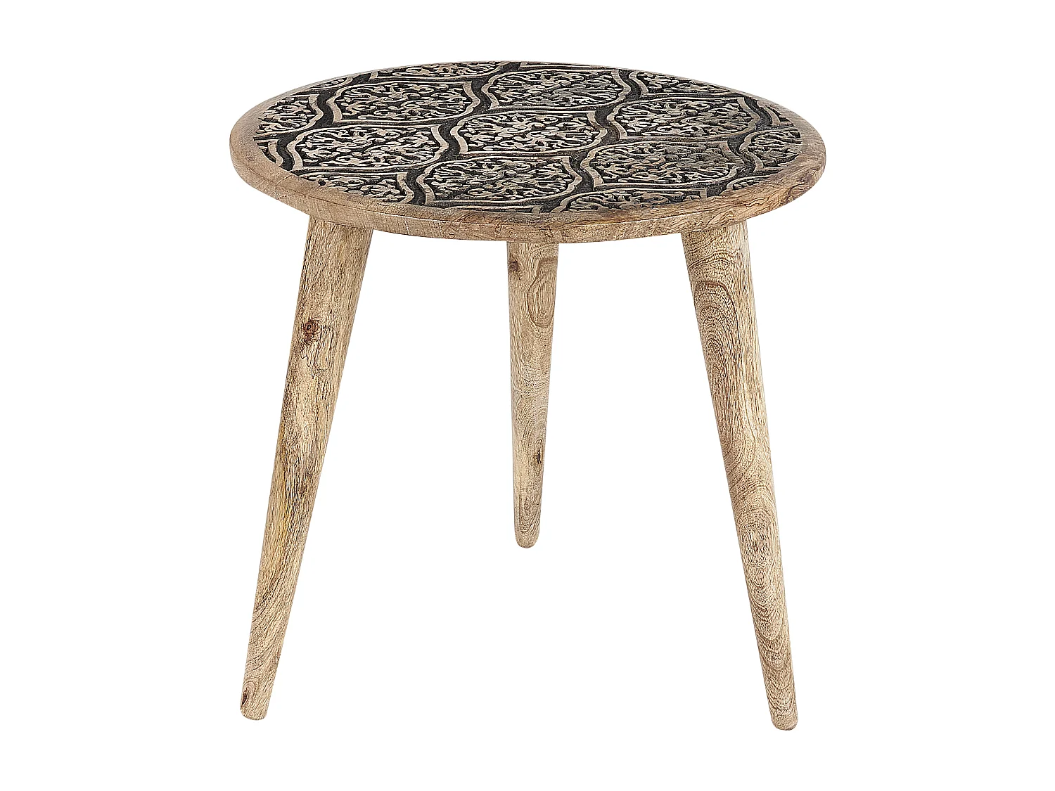 Conjunto de 2 mesas auxiliares SHARMA Madera de mango Marrón/Negro