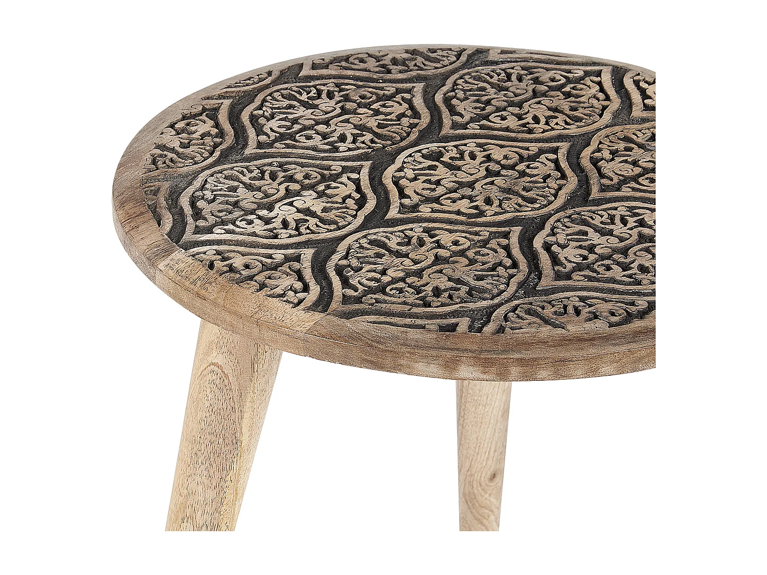 Set van 2 bijzettafels SHARMA Mangohout Bruin/zwart
