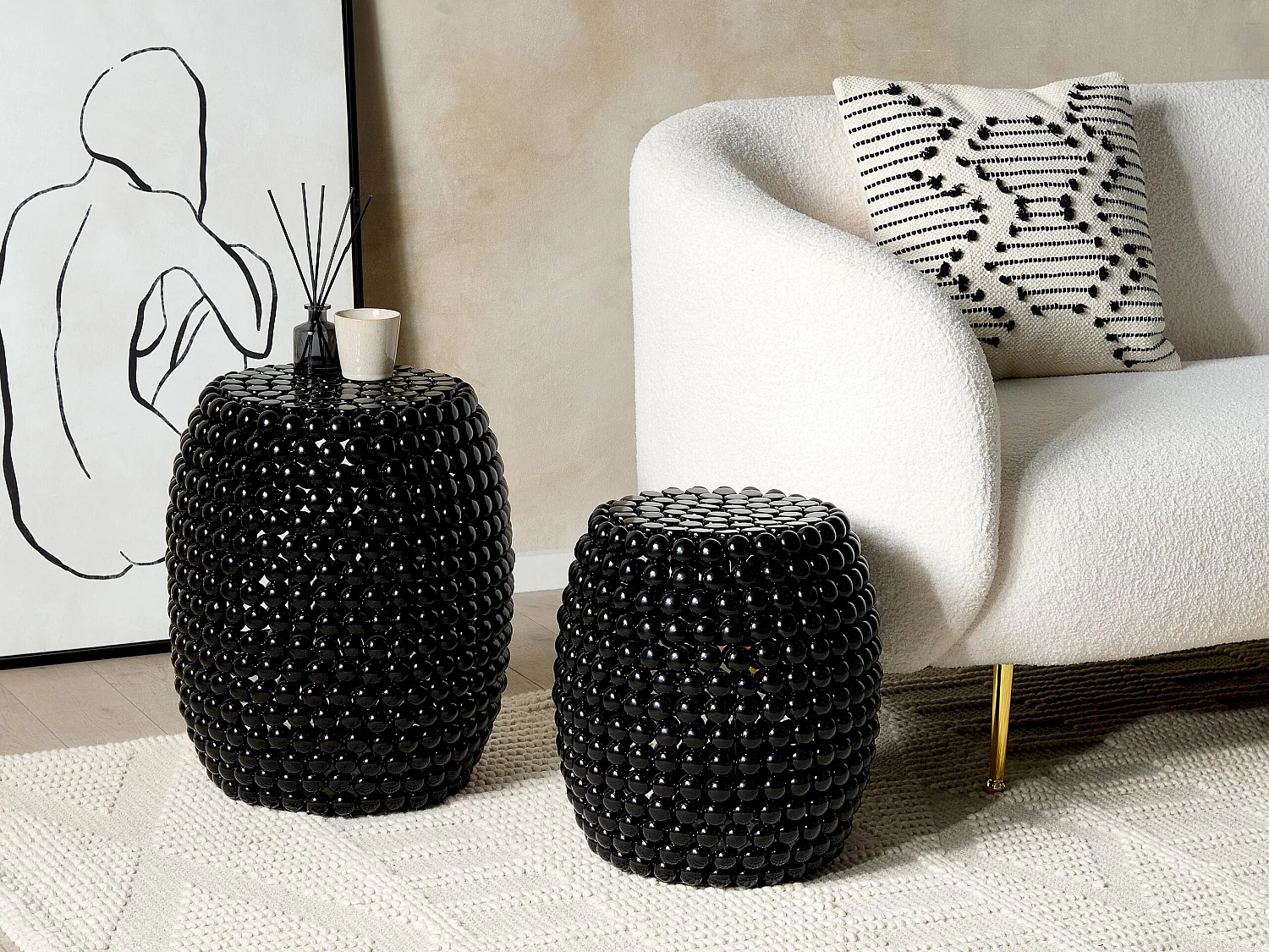 Lot de 2 tables d'appoint UHANA Noir