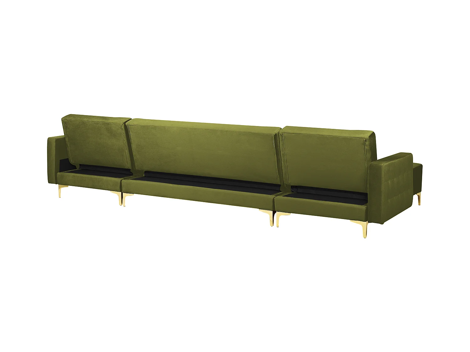 Canapé-lit modulable en forme de U 5 places ABERDEEN Velours Vert