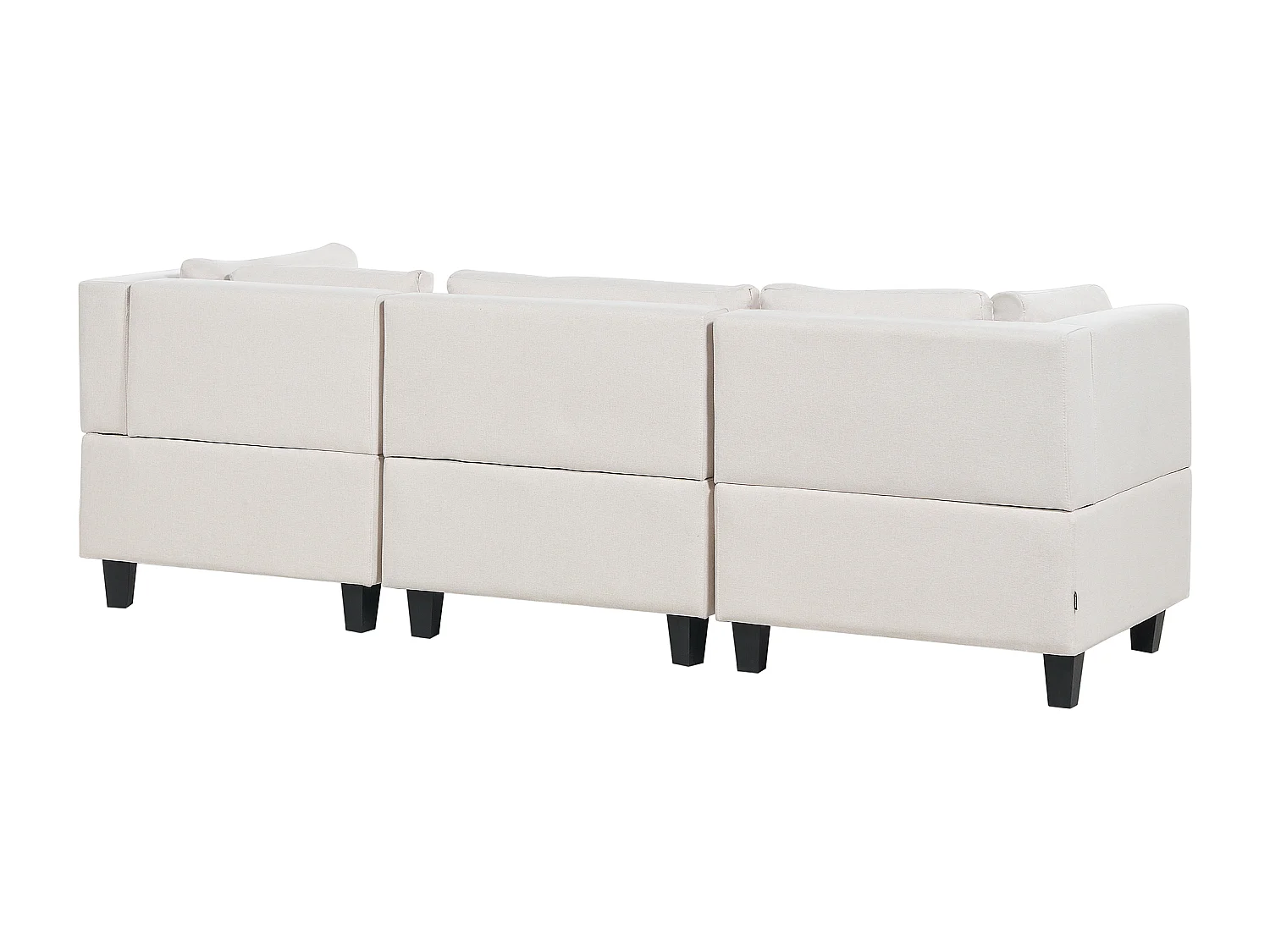 Canapé modulable 3 places UNSTAD Tissu Beige clair avec ottoman
