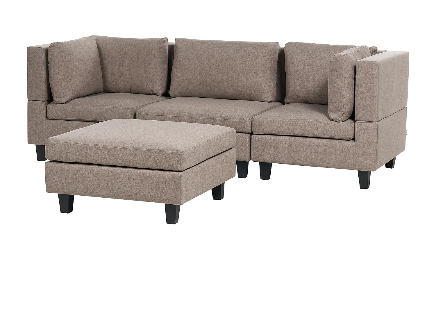 Canapé modulable 3 places UNSTAD Tissu Marron avec ottoman