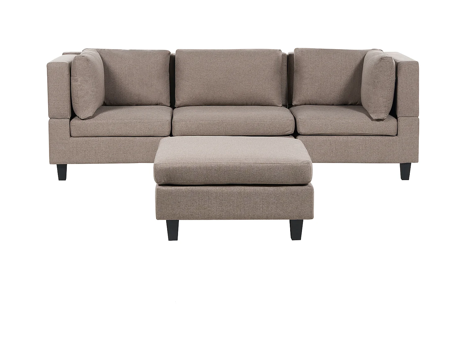 Modulaire bank UNSTAD Stof Bruin Met ottomaan 3-zitter