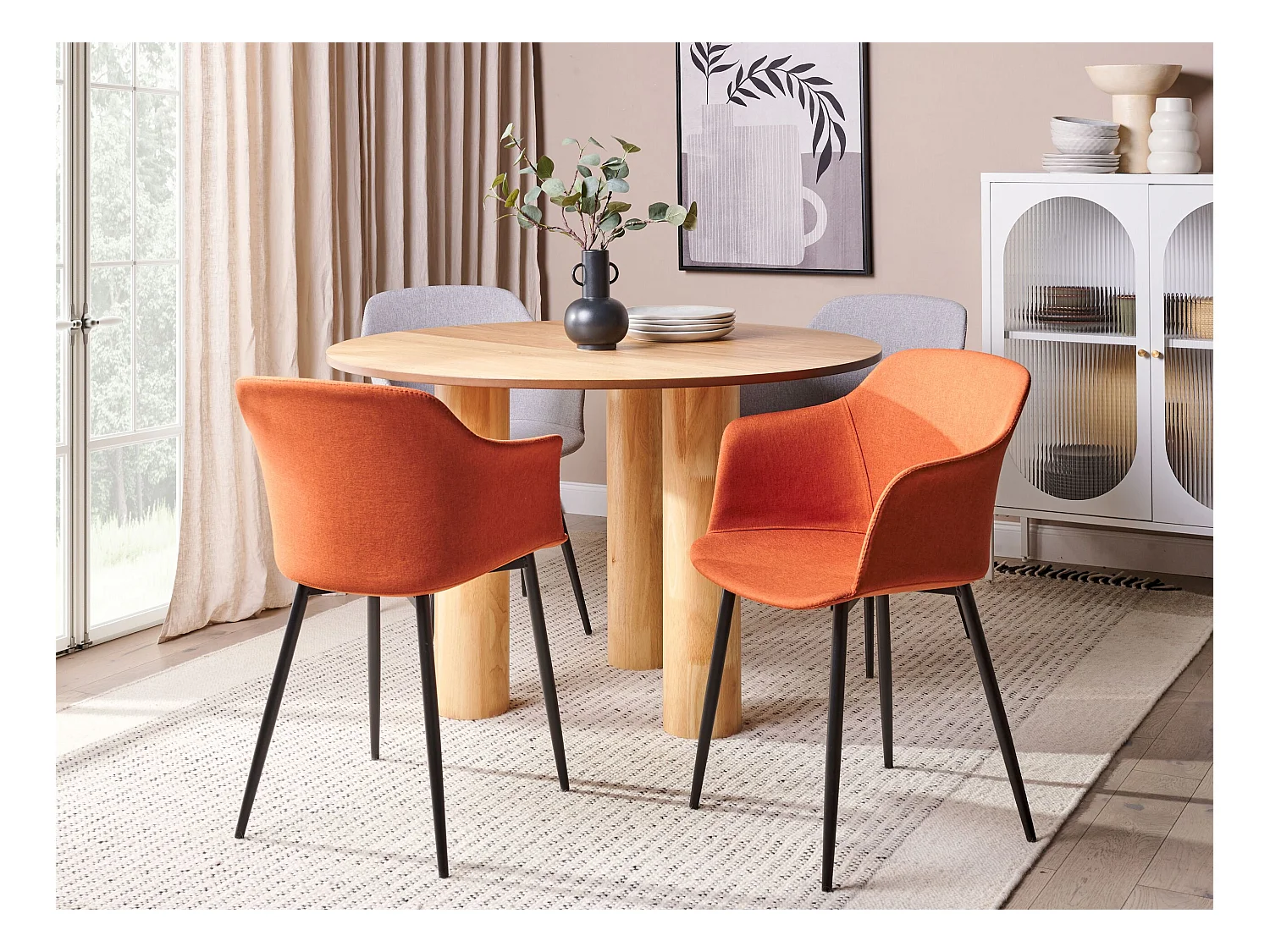 Lot de 2 chaises de salle à manger ELIM Orange