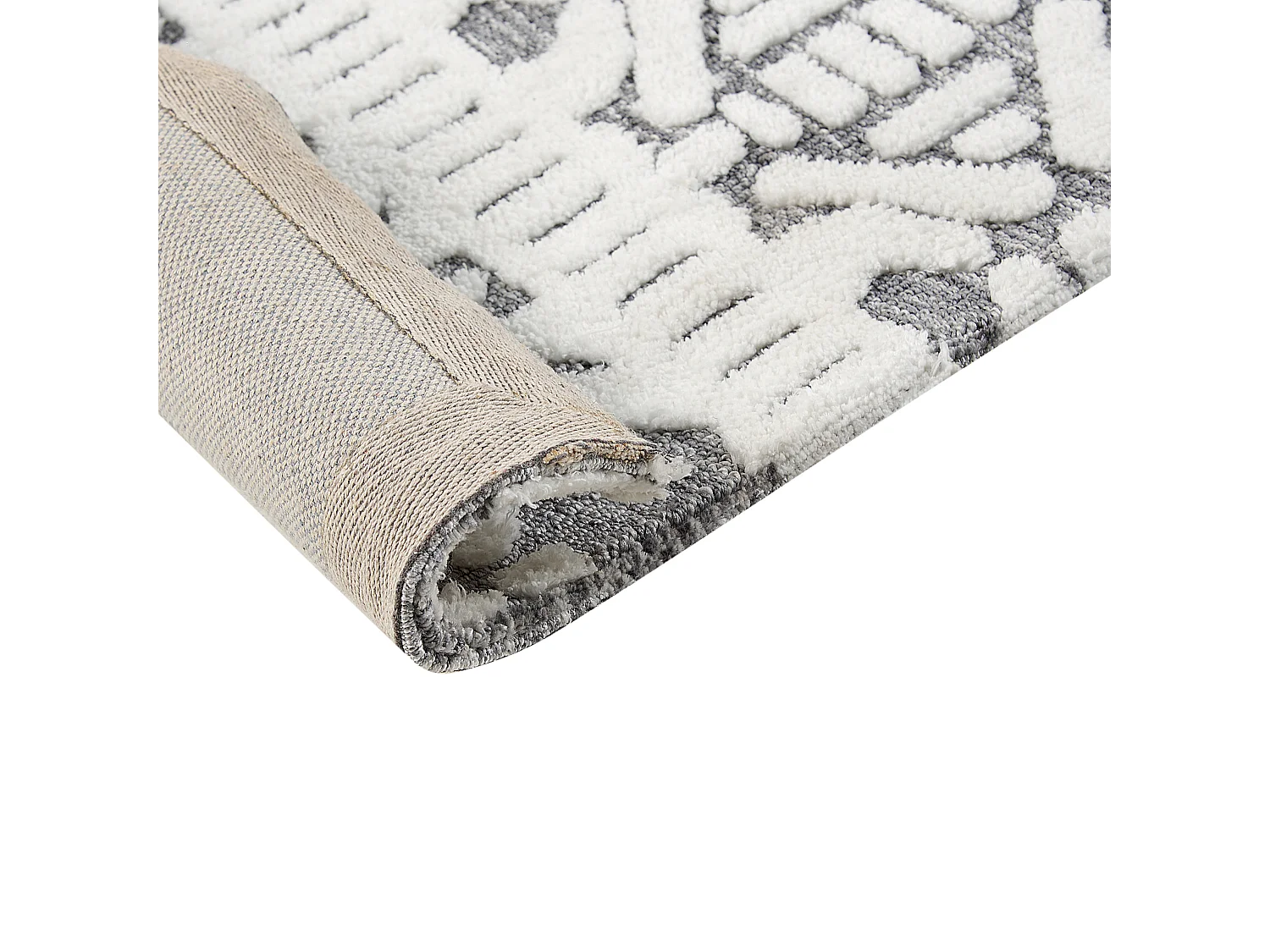 Vloerkleed polyester wit/grijs 200 x 300 cm SIBI