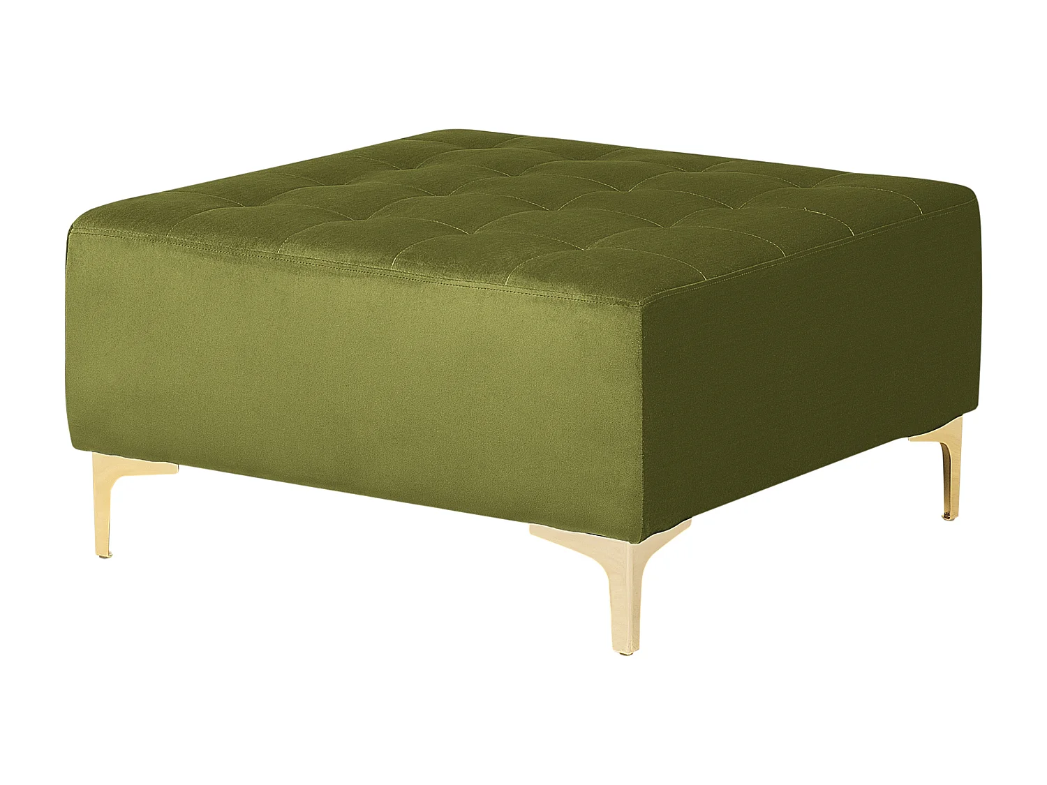 Modulaire U-vormige slaapbank ABERDEEN Fluweel Groen Met ottomaan 6-zitter