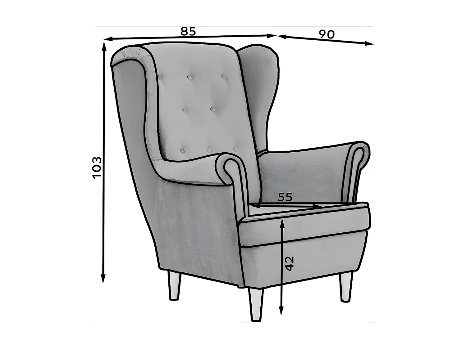 Chestrio Sessel/Stoff-Gelb
