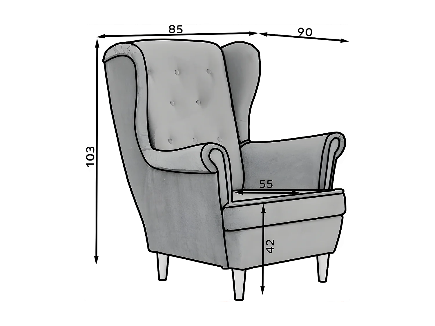 Chestrio Sessel/Stoff-Gelb