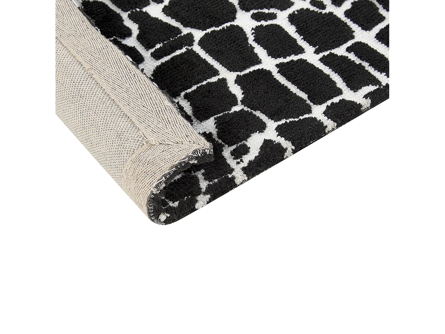 Vloerkleed polyester zwart/wit 200 x 300 cm PUNGE