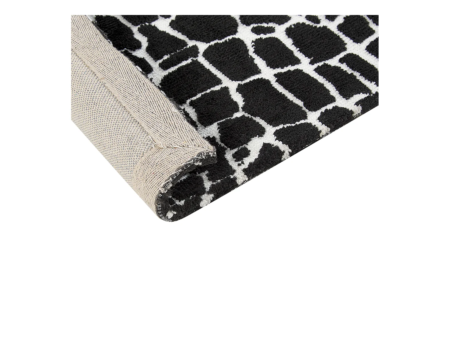 Teppich schwarz / weiss 160 x 230 cm abstraktes Muster Kurzflor PUNGE